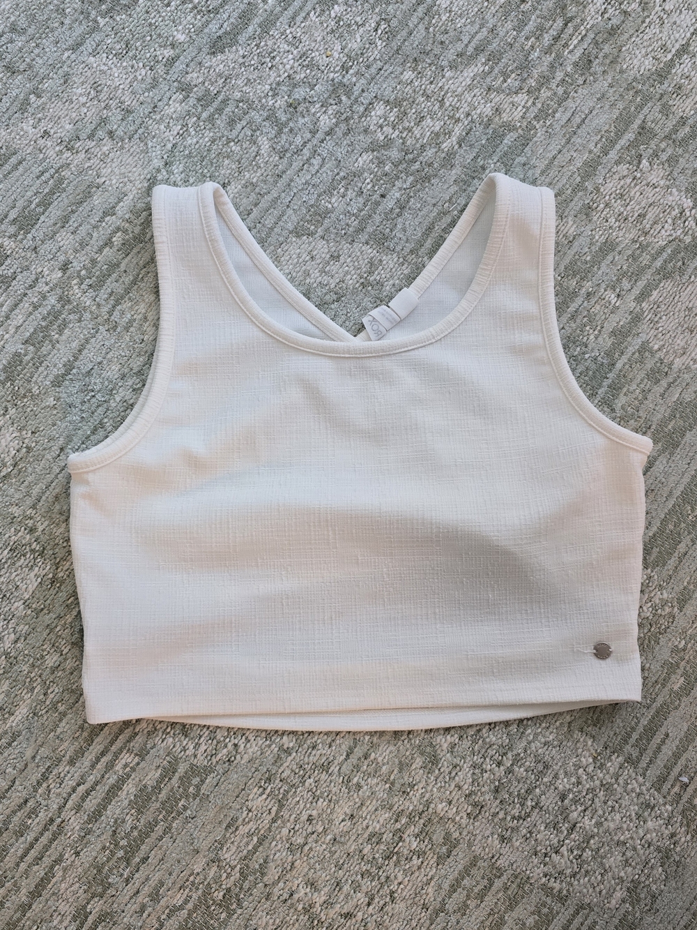 Roxy White Ribbed Tank Top with Branded Tag